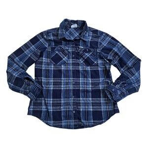 Columbia Women's Medium Times Two Roll Up Long Sleeve Tunic Flannel Plaid Shirt